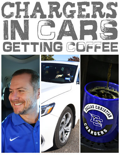 Chargers in Cars Getting Coffee